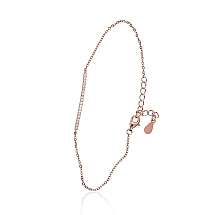 Silver bracelet, 17, 1.2 g, Silver 925 fineness, red gold (Plating), Zirkons, Variable length