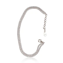 Silver bracelet, 17, 5.6 g, Silver 925 fineness, Rhodium (Plating), Zirkons, Variable length