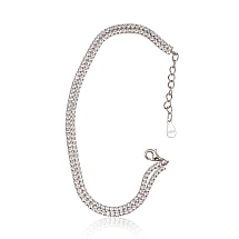 Silver bracelet, 17, 5.7 g, Silver 925 fineness, Rhodium (Plating), Zirkons, Variable length