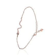 Silver bracelet, 17, 1.6 g, Silver 925 fineness, red gold (Plating), Zirkons, Variable length