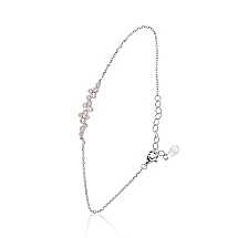 Silver bracelet, 17, 1.7 g, Silver 925 fineness, Rhodium (Plating), Zirkons, Variable length