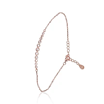 Silver bracelet, 17, 2 g, Silver 925 fineness, red gold (Plating), Zirkons, Variable length