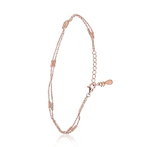 Silver bracelet, 17, 1.4 g, Silver 925 fineness, red gold (Plating), Variable length