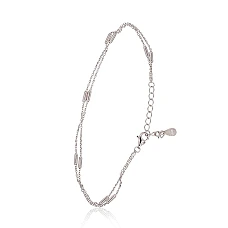 Серебряный браслет, 17, 1.4 g, Серебро 925 проба, родий (покрытие), Регулируемая длина