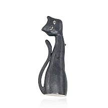 Серебряная брошь, 6.5 g, Серебро 925 проба, оксид (покрытие), Кристаллы