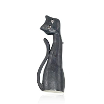 Серебряная брошь, 6.6 g, Серебро 925 проба, оксид (покрытие), Кристаллы