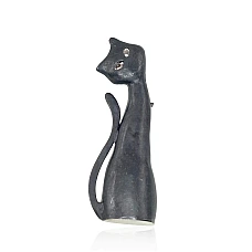 Серебряная брошь, 6.6 g, Серебро 925 проба, оксид (покрытие), Кристаллы