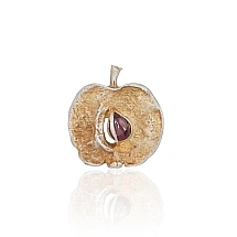 Серебряная брошь, 3.9 g, Серебро 925 проба, оксид (покрытие), Гранат