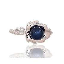 Серебряная брошь, 6.2 g, Серебро 925 проба, родий (покрытие), Жемчуг