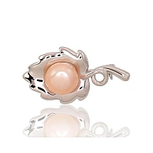 Серебряная брошь, 6.1 g, Серебро 925 проба, родий (покрытие), Жемчуг