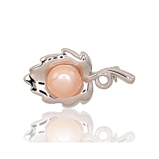 Серебряная брошь, 6.1 g, Серебро 925 проба, родий (покрытие), Жемчуг