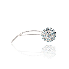 Серебряная брошь, 7 g, Серебро 925 проба, Кристаллы