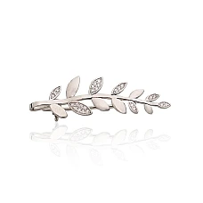 Silver brooch, 2.7 g, Silver 925 fineness, Rhodium (Plating), Zirkons