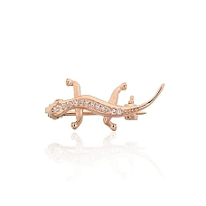 Silver brooch, 2 g, Silver 925 fineness, red gold (Plating), Zirkons