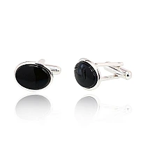 Silver cufflinks, 8 g, Silver 925 fineness, Onix