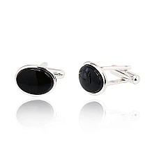 Silver cufflinks, 8 g, Silver 925 fineness, Onix