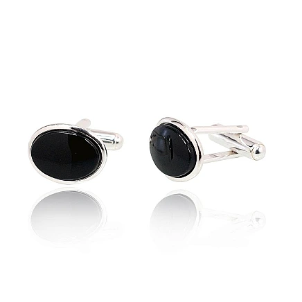 For man,  - Silver cufflinks, 8 g, Silver 925 fineness, Onix