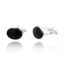 Silver cufflinks, 8.1 g, Silver 925 fineness, Onix