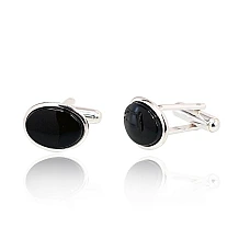 Silver cufflinks, 8.1 g, Silver 925 fineness, Onix