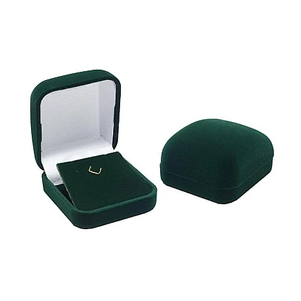 Pendant + Chain / Pendant + Earrings,  - Gift box, color: Green, 5.8 x 5.8 x 3.4 mm
