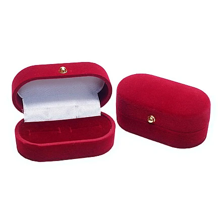 2 rings,  - Gift box, color: Dark Red, 7.4 x 3.9 x 3.5 mm