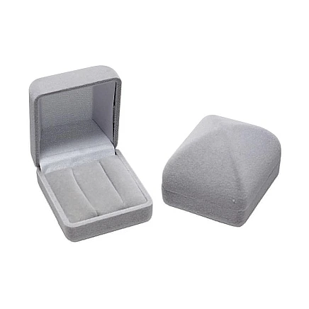 2 rings / Earrings,  - Gift box, color: Grey, 4.9 x 5.4 x 4.1 mm