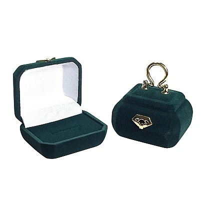 Ring / Earrings / Pendant,  - Gift box, color: Green, 5.5 x 3.9 x 4.5 mm
