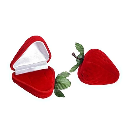 Ring / Earrings / Pendant,  - Gift box, color: Red, 4.9 x 4.9 x 4.5 mm
