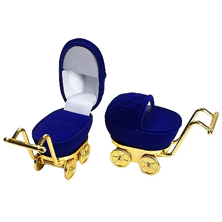 Ring / Earrings / Pendant,  - Gift box, color: Blue, 8.5 x 4 x 6.2 mm