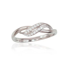 Silver ring, 17.5, 1.7 g, Silver 925 fineness, Rhodium (Plating), Zirkons