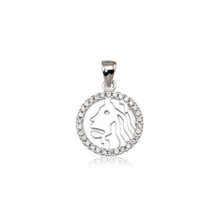 Zodiaka zīmes,  - Sudraba kulons, 2.6 g, Sudrabs 925 prove, rodijs (pārklājums), Cirkoni, Lauva