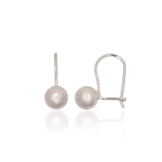 Серебряные серьги на крючках, 1.1 g, Серебро 925 проба, родий (покрытие)