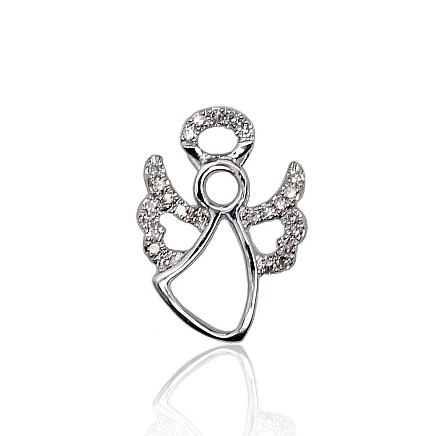 With precious stones,  - Gold pendant, White Gold 585 fineness, Diamonds