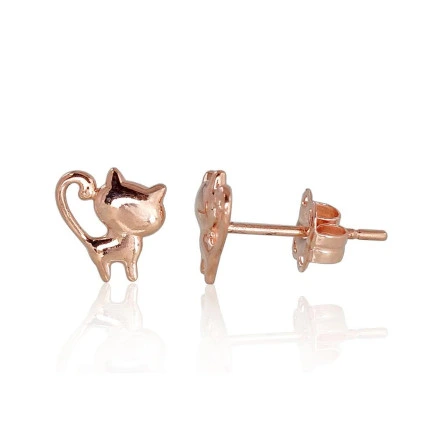 Classic Studs,  - Gold classic studs earrings, Red Gold 585 fineness