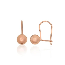 Silver hook earrings, Silver 925 fineness, red gold (Plating)