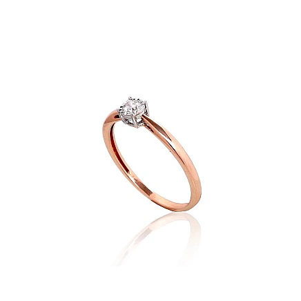 Lamour  collection,  - Gold ring, 18.5, 1.47 g, White/Red Gold 585 fineness, Diamonds