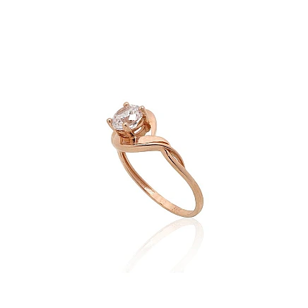 Women,  - Gold ring, 18, 2.19 g, Red Gold 585 fineness, Zirkons
