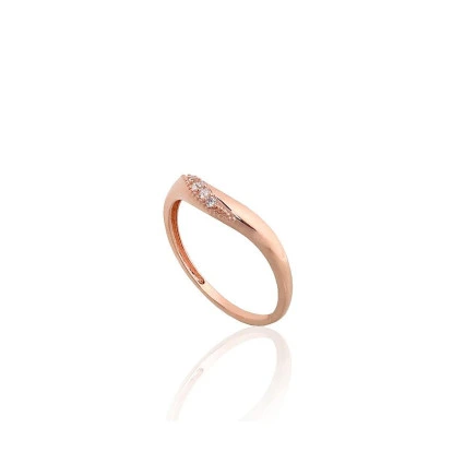Women,  - Gold ring, 17, 1.21 g, Red Gold 585 fineness, Zirkons