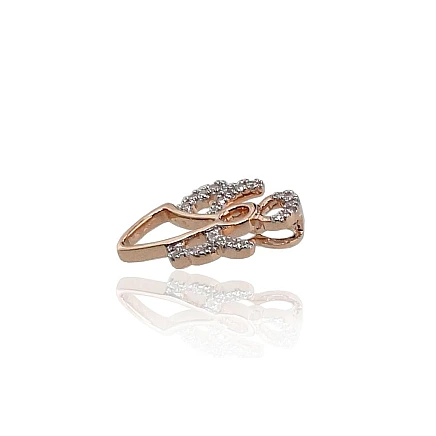 With precious stones, Angel - Gold pendant, 0.78 g, Red Gold 585 fineness, Rhodium (Plating) , Diamonds