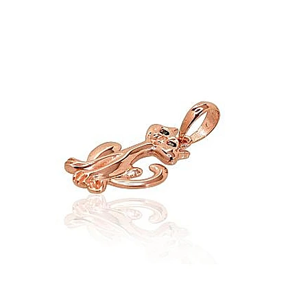 Women, Cat - Gold pendant, 0.58 g, Red Gold 585 fineness, Zirkons