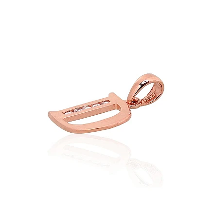 Burti, Burts D - Zelta kulons, 0.54 g, Sarkanais Zelts 585 prove, Cirkoni, Burts: D