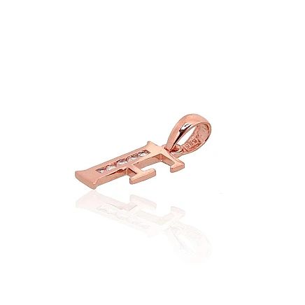 Burti, Burts F - Zelta kulons, 0.32 g, Sarkanais Zelts 585 prove, Cirkoni, Burts: F