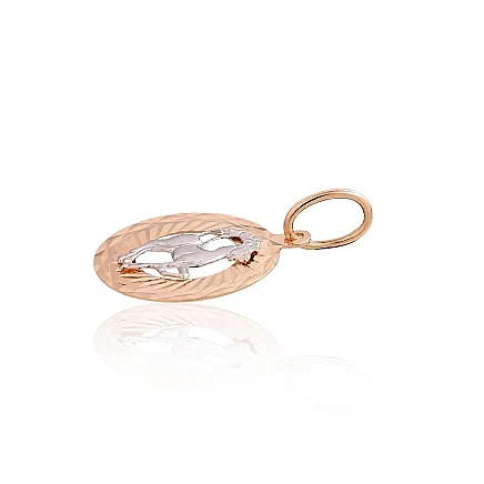 Zodiac signes, Capricorn - Gold pendant, 1.02 g, White/Red Gold 585 fineness, Capricorn