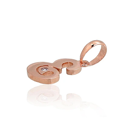 Burti, Burts E - Zelta kulons, 0.42 g, Sarkanais Zelts 585 prove, Cirkoni, Burts: E