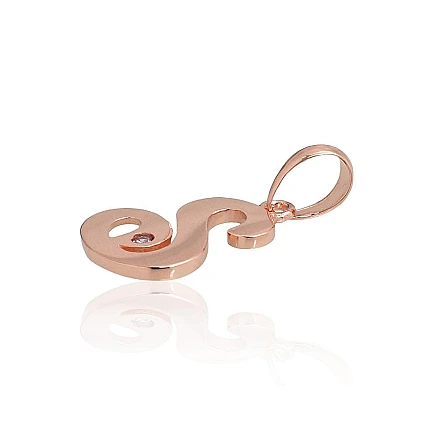 Burti, Burts S - Zelta kulons, 0.45 g, Sarkanais Zelts 585 prove, Cirkoni, Burts: S