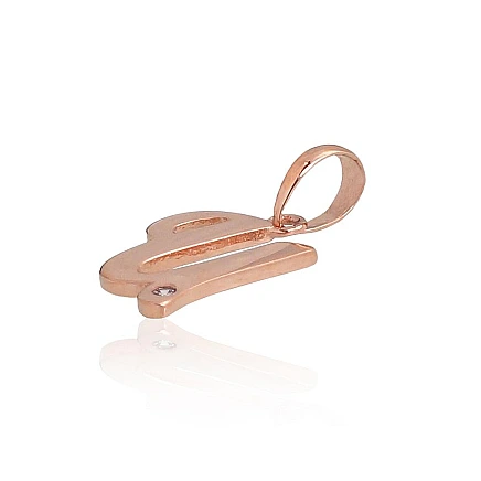 Burti, Burts U - Zelta kulons, 0.46 g, Sarkanais Zelts 585 prove, Cirkoni, Burts: U