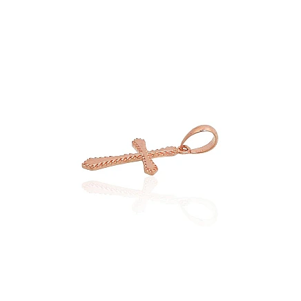 Crosses and Icons, Cross - Gold pendant, 0.34 g, Red Gold 585 fineness