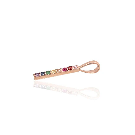 Women,  - Gold pendant, 0.24 g, Red Gold 585 fineness, Zirkons