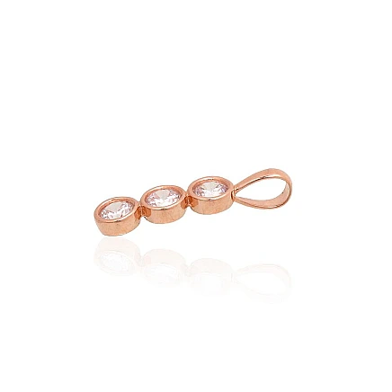 Женские,  - Золотой кулон, 0.5 g, Красное Золото 585 проба, Цирконы