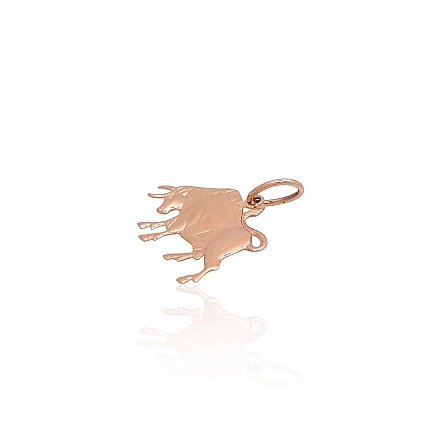 Zodiaka zīmes, Vērsis - Zelta kulons, 0.69 g, Sarkanais Zelts 585 prove, Vērsis
